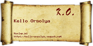 Kello Orsolya névjegykártya